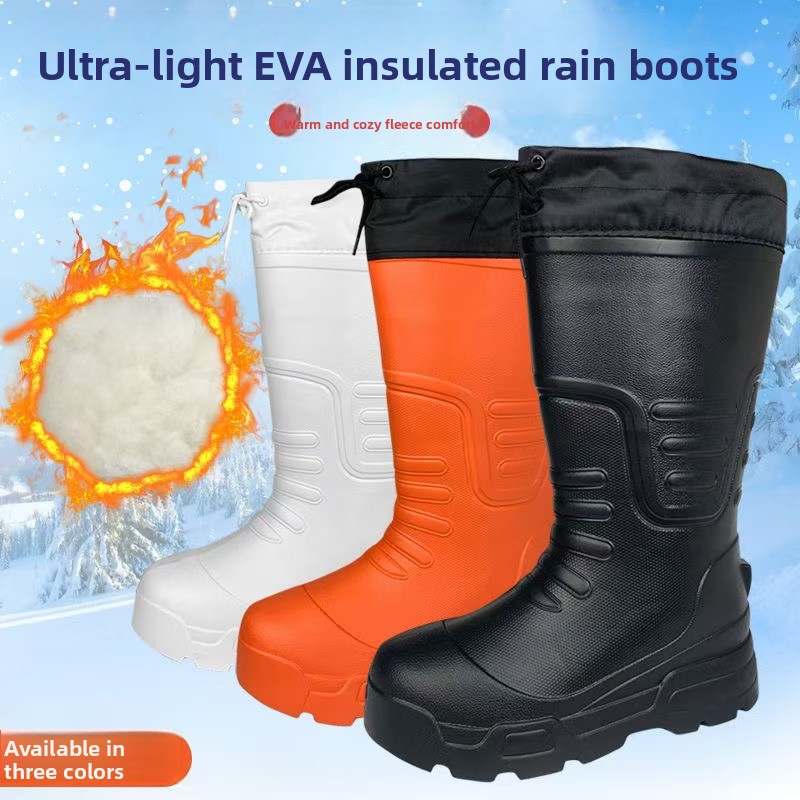 Men'S Shoes Water Resistant - Kalınlaştırılmış Pamuklu EVA Köpük Yağmur Botları