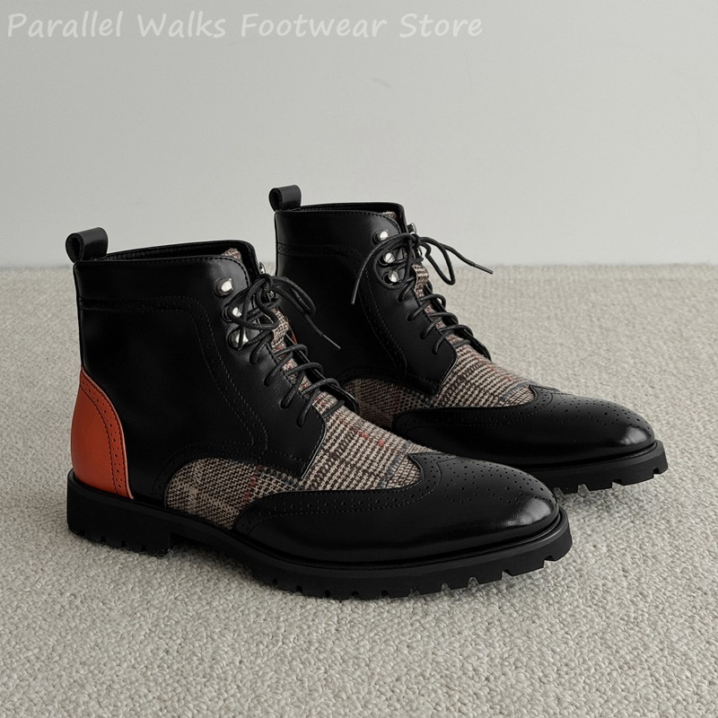 Erkek Tweed Ekose Desenli Brog - Men'S Shoes Smart incelemesi ve fiyatı